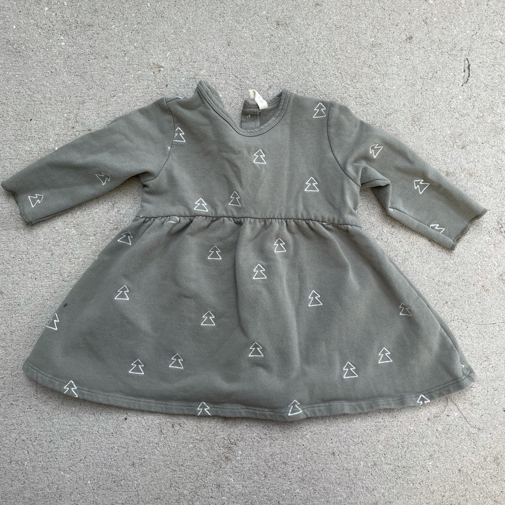 Quincy Mae Green Tree Dress - size: 12-18 months